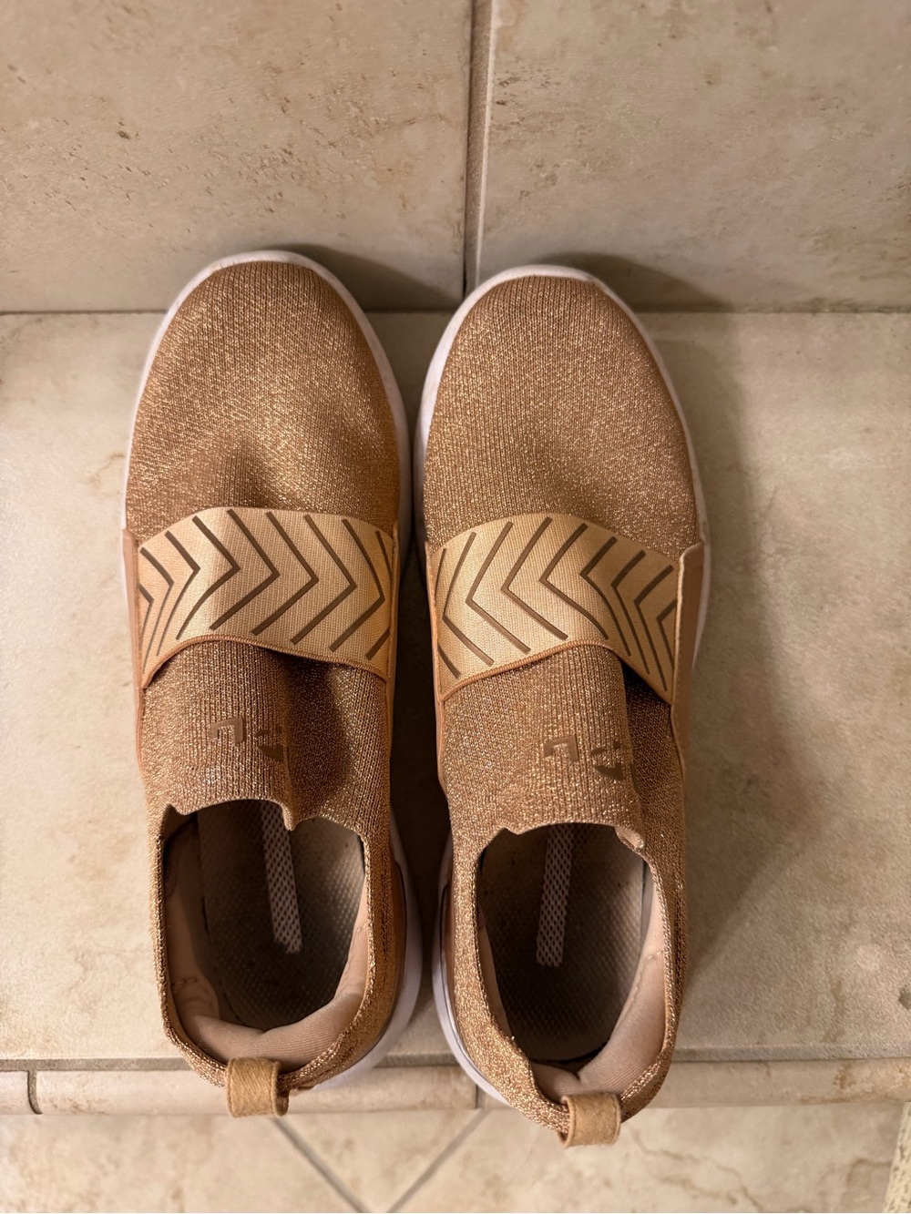 APL TechLoom Bliss Slip-On Sneakers in rose gold Metallic Copper